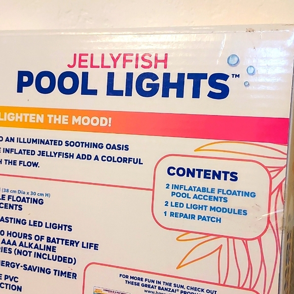 Jellyfish Pool Lights Inflatable Floating Multicolor Lanterns 2 Pack - Picture 9 of 10